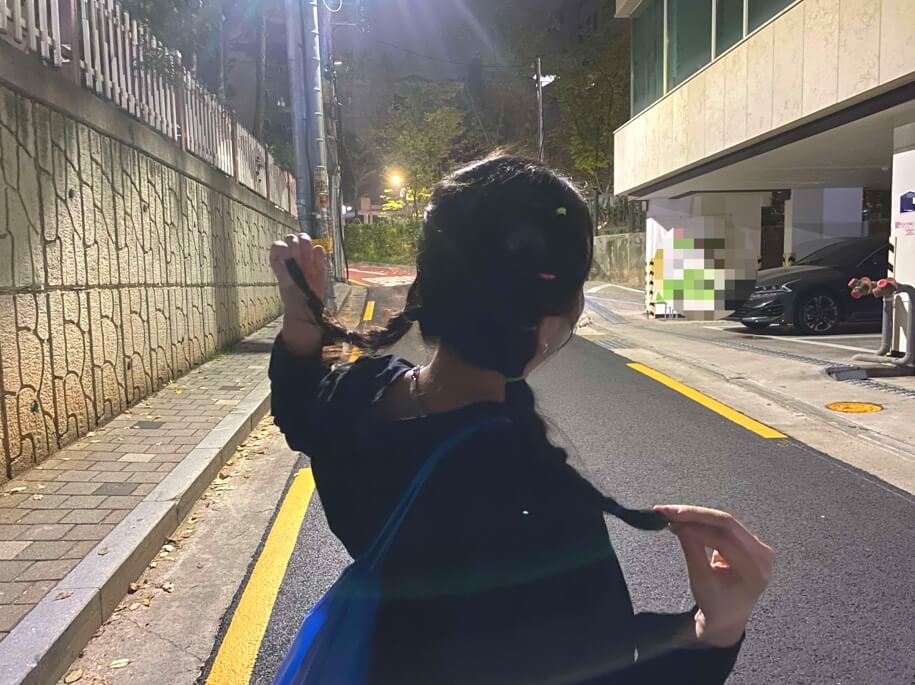 양갈래 땋기